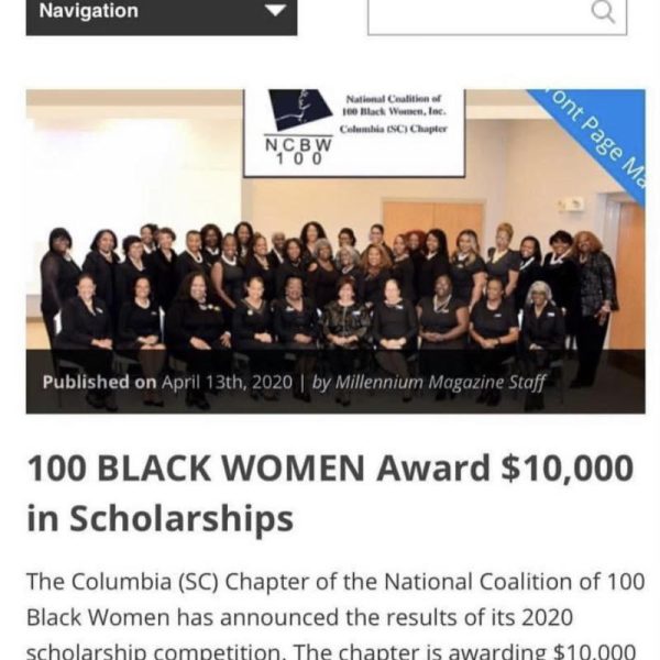 2020 The 100 Black Women, Columbia (SC) Chapter awards 10000 in Scholarships -1