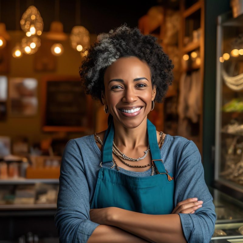 ECONOMIC EMPOWERMENT_woman-stands-front-store-with-smile-her-face